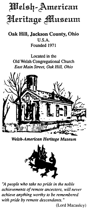 Welsh-American Heritage Museum pamphlet page 1